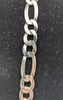 925 SILVER HALLMARKED, FIGARO CHAIN WITH LOBSTER CLAW LOCK, 24", 53.3G *BRAND NEW*