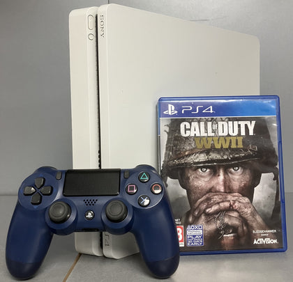 Sony Playstation 4 Slim Glacier White 500GB Console Bundle ( + Call Of Duty WW2 )