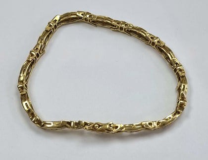 18ct Gold Bracelet with CZ 7.5