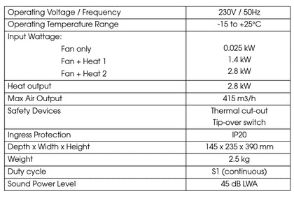 Clarke Devil 2850 2.8kW Electric Fan Heater