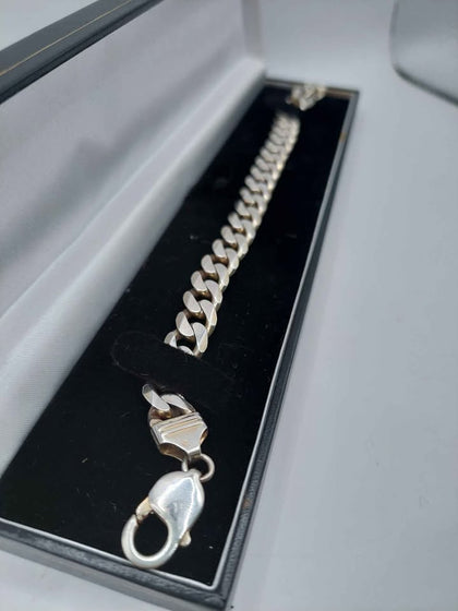 925 STERLING SILVER Curbed bracelete - 31grams