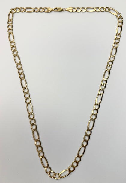 9ct yellow gold figaro chain 24