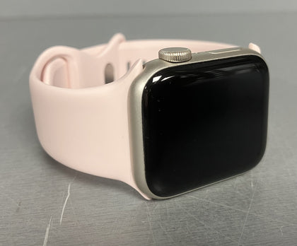Apple Watch SE (2nd Gen) [GPS 40mm] Smartwatch with Starlight Aluminium Case with Pink Sport Band