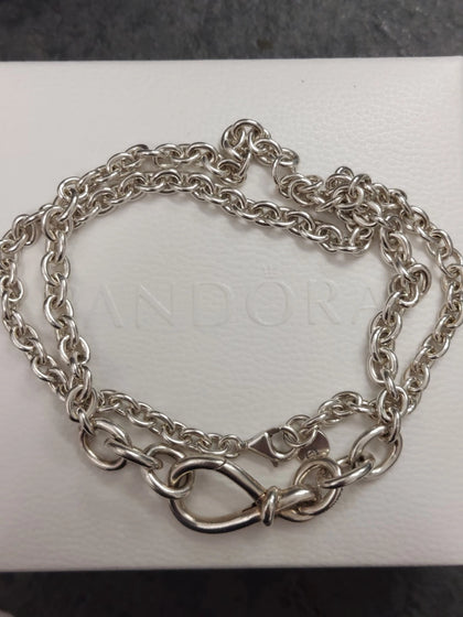 Genuine Pandora S925 ALE Chunky Infinity Knot Chain Necklace - 50cm BOXED