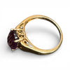 9ct Yellow Gold Oval Amethyst Ring - Size O