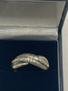 9ct White Gold Ring With Clear Stones - Q