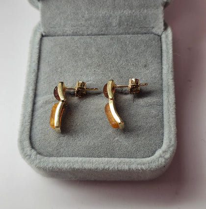 14ct yellow gold earrings with stones
