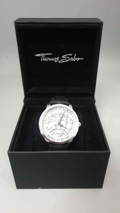 AX THOMAS SABO STAINLESS STEEL REBEL SPIRT 3D SKULL WA355 WATCH *BOXED*