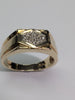 gents 9ct gold coffin cluster diamond ring