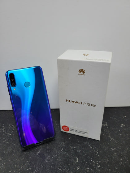 Huawei P30 Lite - 128GB - Peacock Blue - Open Unlocked - Boxed In Excellent Condtion.