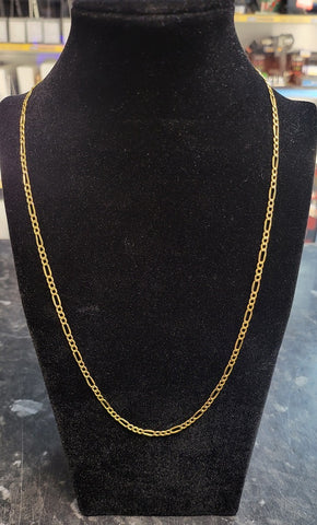 9ct Yellow Gold Figaro Chain - 20