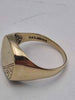 9ct Yellow Gold Ring Signet Ring With Pattern - Size R - 4.67 Grams