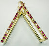 14ct gold earrings with red and clear stones