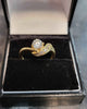 14ct Yellow Gold with Clear Stones - Size P - 3.67G
