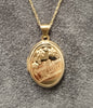 9ct Yellow Gold Floral 'Mum' Locket & 18" Chain