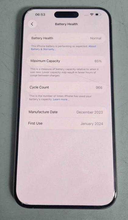 Apple iPhone 15 Pro Max 256GB Natural Titanium Unlocked Damage to camera lens