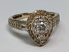 18ct Gold Tear Drop Diamond Ring - Size J