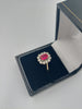 9CT Yellow Gold Ring 2.9Grams, with Prestigious Pink Stone and Zirconia Stones, 375 Hallmarked, Size: N