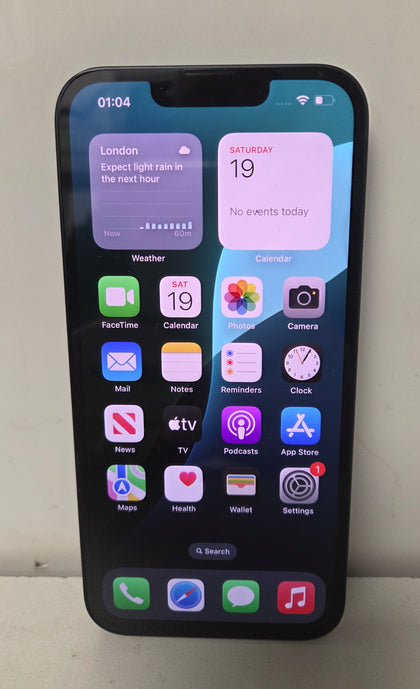 Apple iPhone 13 , 128GB - Midnight Black unlocked 89%  Battery Health