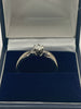 9ct White Gold Ring With Clear Stone - T