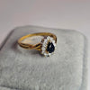 18ct Gold Ring with Diamond and Sapphire Size O