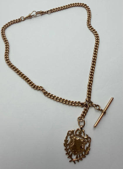 9ct rose gold double albert pocket watch 18