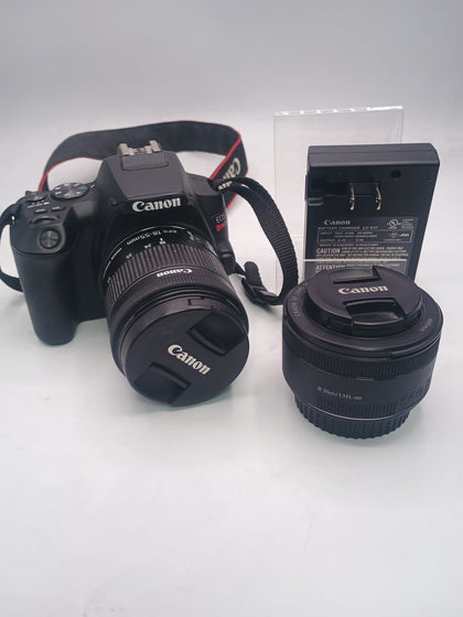 Canon EOS Rebel SL3 DSLR Camera with 18-55mm Lens Black & a 50mm lens