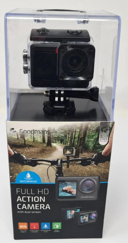 * Collection Only * Goodmans Full Hd Action Camera-dual Screen ,waterproof  unopened Like new
