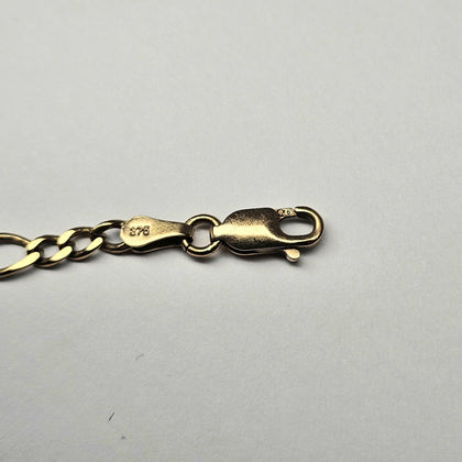 9ct Yellow Gold Figaro Bracelet 7.5