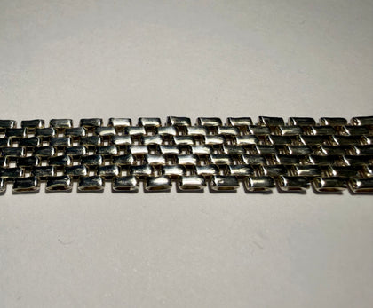 Sterling Silver Woven Brick Link Style 7.5” Bracelet