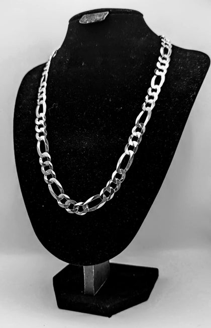 925 SILVER HALLMARKED, FIGARO CHAIN W/ LOBSTER LOCK 67.3G, 24