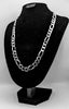 925 SILVER HALLMARKED, FIGARO CHAIN W/ LOBSTER LOCK 67.3G, 24", BOXED *BRAND NEW*