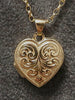 9ct Yellow Gold Ornate Heart Locket & Belcher Chain 18"
