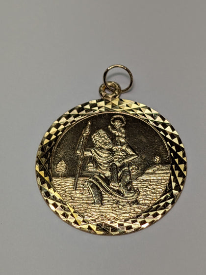 9CT Gold St Christopher Pendant