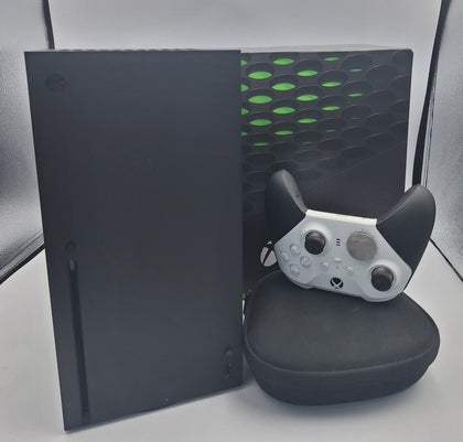 Microsoft Xbox Series X 1TB black ga console with white/black Microsoft elite 2 controller with charging case and accessories all leads included BOXED