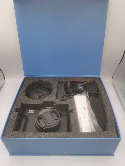 6K 64MP Digital Camera for Photography and Vlogging with WIFI, 64GB TF Card, 16X Digital Zoom Microphone, Macro & Wide-Angle Lens