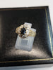 9ct Yellow Gold Ring with Blue and Clear Stones - Size M - 3.11g total - Hallmarked