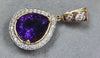 9ct Gold Purple/Clear Pendant