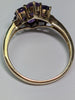 9CT GOLD PURPLE STONE RING SIZE P 1/2