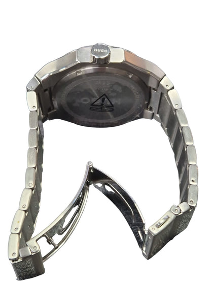 Men's HUGO #Grail Skeleton Multifunction Stainless Steel Bracelet Watch
