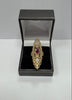 14ct Gold Ring Red Stone, ( Size P ), 5.26g - ** Hallmarked **