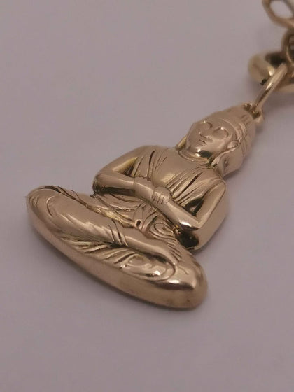 9K Buddha Pendant Chain Necklace (375 Hallmarked & Tested) Weight:17.4g, 26