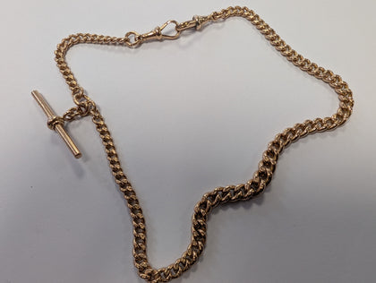 9ct rose gold pocket watch chain/bracelet