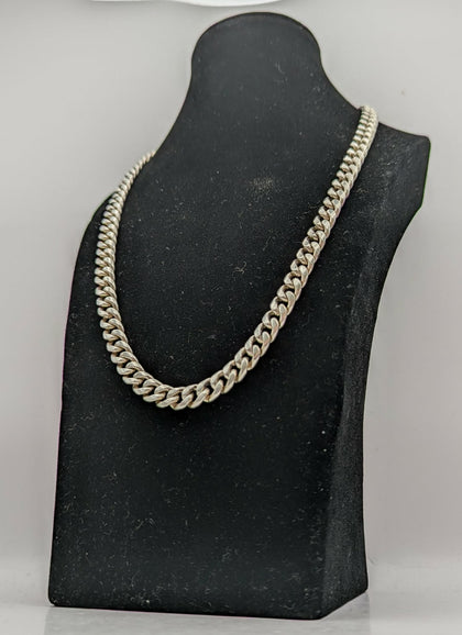 925 SILVER HALLMARKED, THICK CURBED CHAIN W/ LOBSTER LOCK, 72G, 20