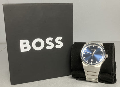 Hugo Boss Candor 41mm Blue Dial 3 Hand Stainless Steel Case Watch ** Boxed **