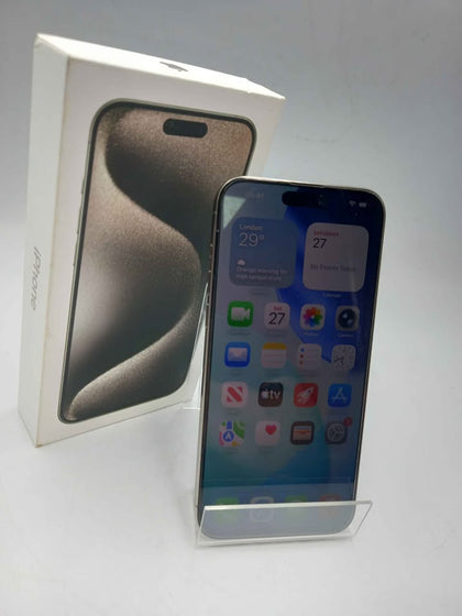 Apple iPhone 15 Pro Max 256GB Natural Titanium Unlocked Boxed 84% Battery