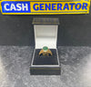 22ct Gold Green Stone Ring (Size T), 8.6g