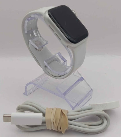 Apple Watch SE 2nd Gen [GPS] with white straps silver aluminium 40mm unboxed with charger