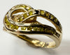 9ct Gold Loop ring with stones Size M
