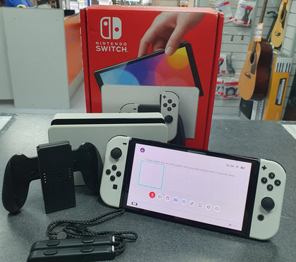 Switch Console, 64GB OLED + White Joy-Con, Boxed With All Accessories